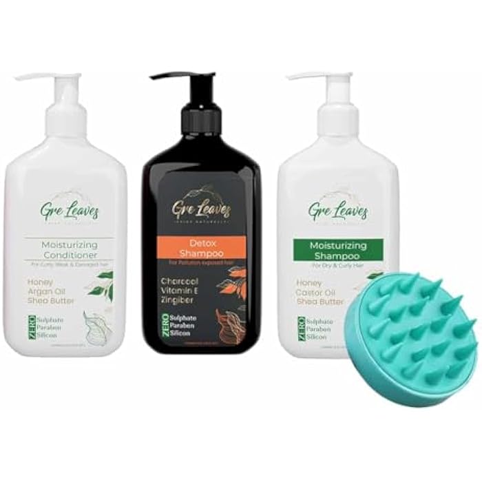GRELEAVES Ultimate Hair Routin Deep scalp clean and hair moistrizing +Scalp Massage - Image 1